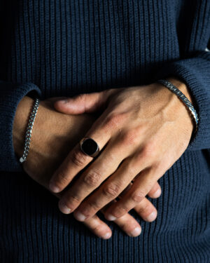 Anillo de acero quirúrgico elegante para hombre