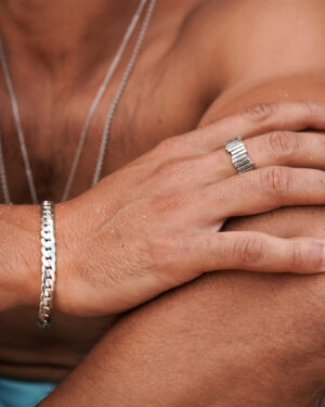 Anillo Engranaje de acero quirúrgico para hombre, diseño industrial y resistente