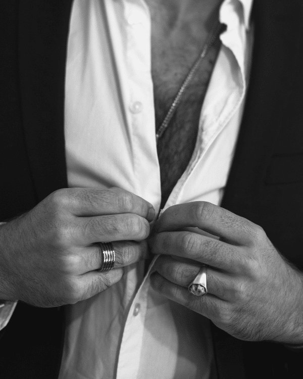 Anillo Aros de Acero de acero quirúrgico para hombre, anillo masculino resistente de diseño moderno