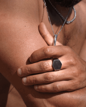 Anillo de acero rústico de acero quirúrgico para hombre, anillo masculino resistente de estilo robusto